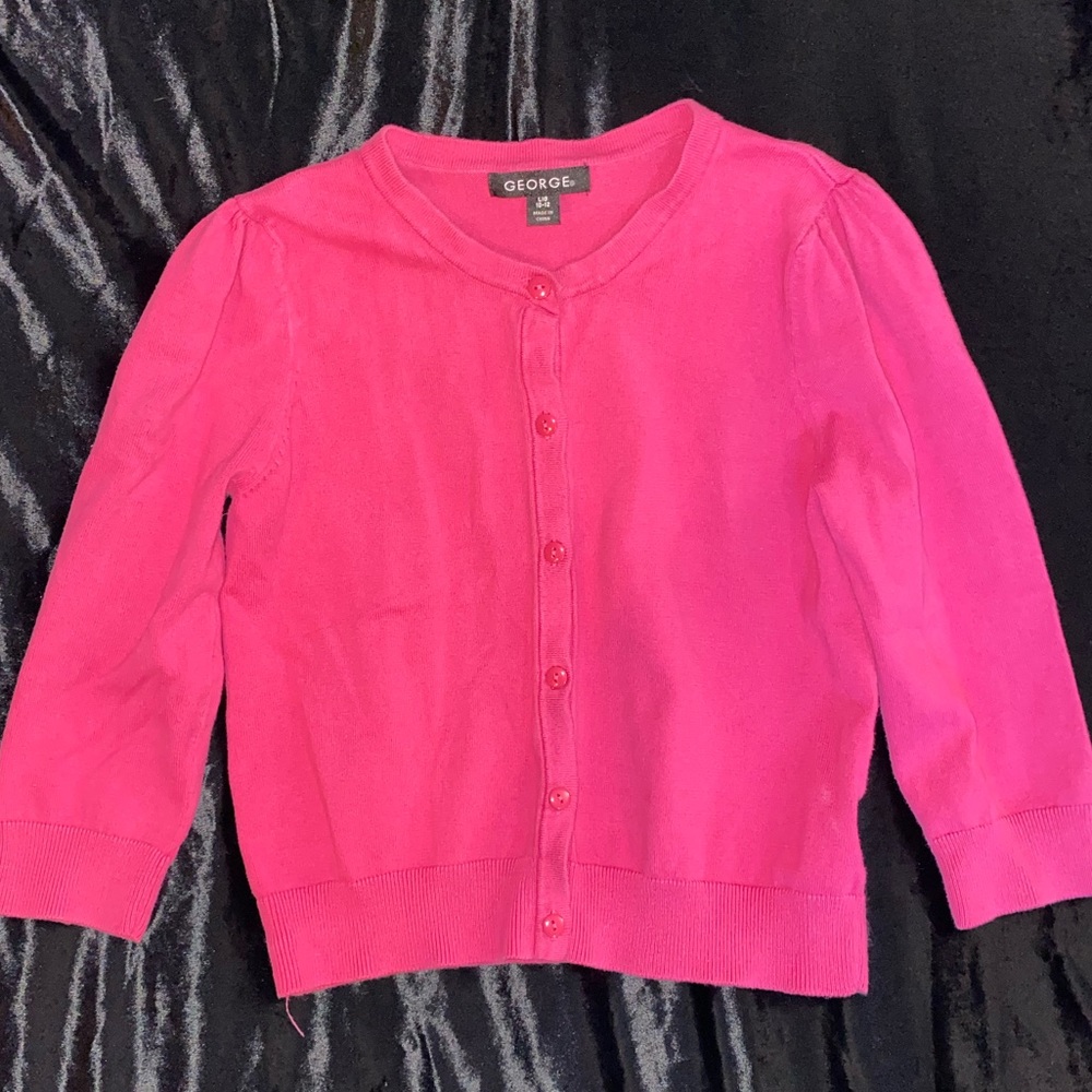 Girl’s 3/4 sleeve cardigan sweater